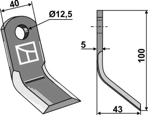 Y-Messer 100x40mm